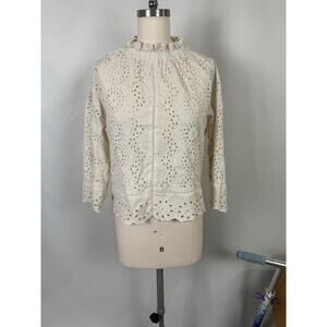 Jennifer Grace Med Eyelet Top Ruffle Old Money Button Ruffle Renaissance Costume
